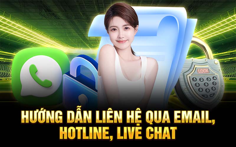 Hướng dẫn liên hệ qua email, hotline, live chat